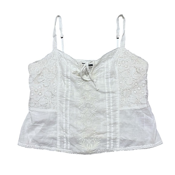 Abercrombie Floral Embroidered Dainty Cotton Cami - Picture 1 of 5